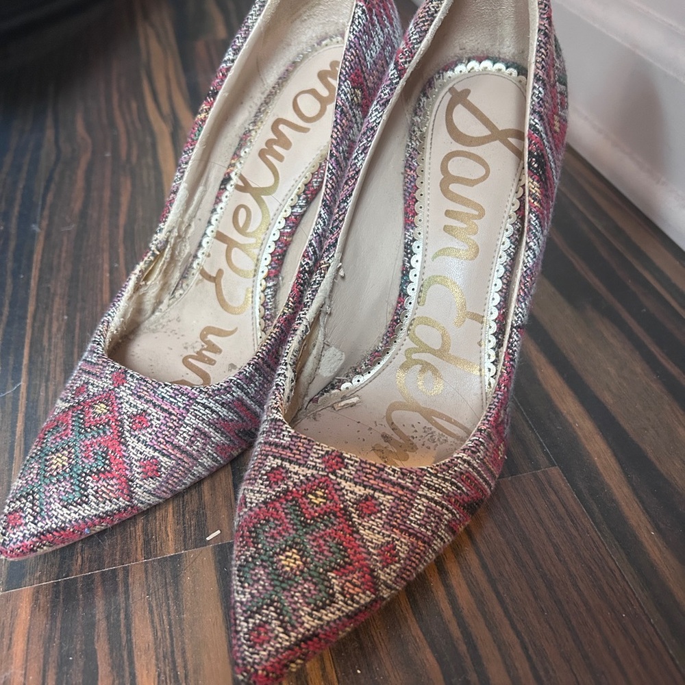 Sam Edelman Woven Patterned Heels 6